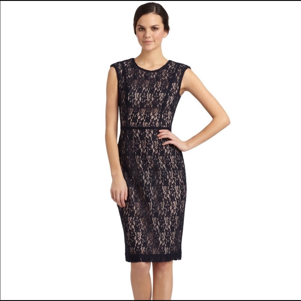 French Connection women Navy  Fast Angela lace dress size 8